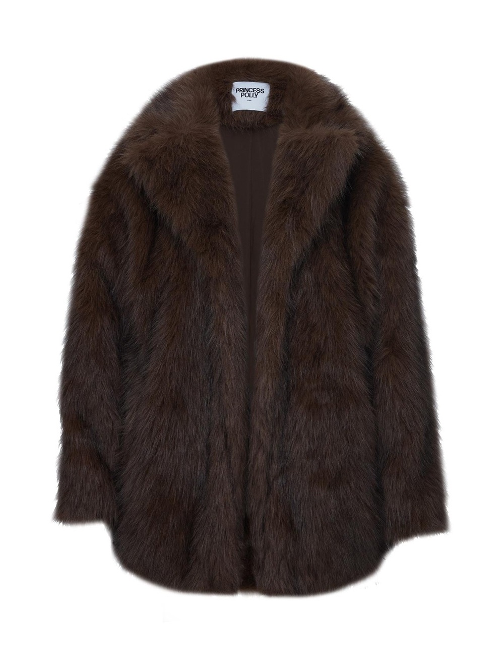 Princess Polly Dark Brown Faux Fur Teddy Jacket